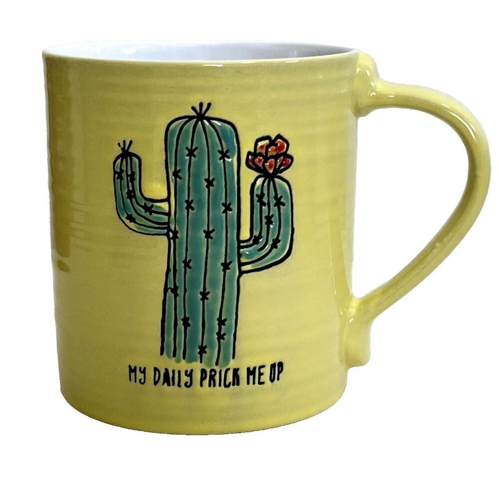 Prima Design Coffee Mug Cup Cactus Yellow My Daily Prick Me Up Succulents